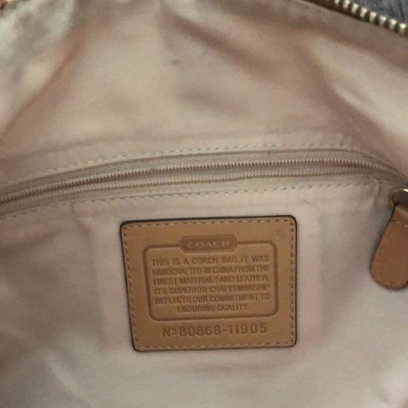 Vintage Signature Coach Pink Optic Soho Hobo 11905 Canvas Tan Bag 2008 - Picture 7 of 7